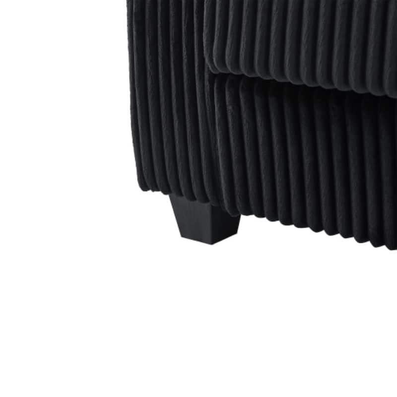 4-Seater Modern Corduroy Sofa Couch with USB Ports, Hidden Storage, and Flip-Top Cup Holders