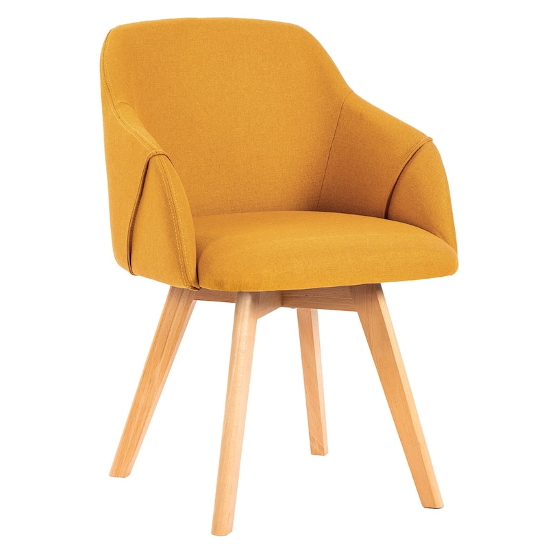 Upholstered Swivel Dining Chairs Set of 2 with Solid Wood Legs - 33.1" H x 21.5" W x 22.5" D