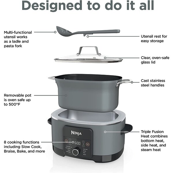 Ninja MC1001 Foodi PossibleCooker PRO Multi-Cooker (Sea Salt Gray