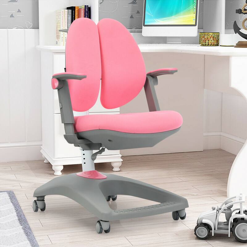 Gymax Kids Desk Study Chair Adjustable Height Depth w/ Sit-Brake - See Details