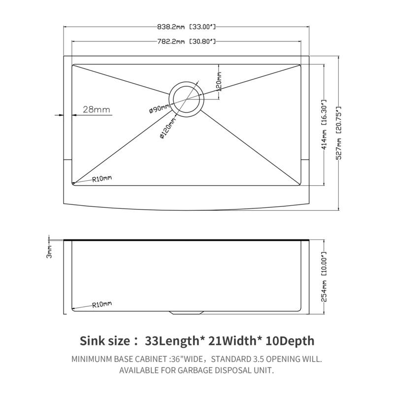 Farmhouse 16 Gauge Single Bowl Stainless Steel Kitchen Sink