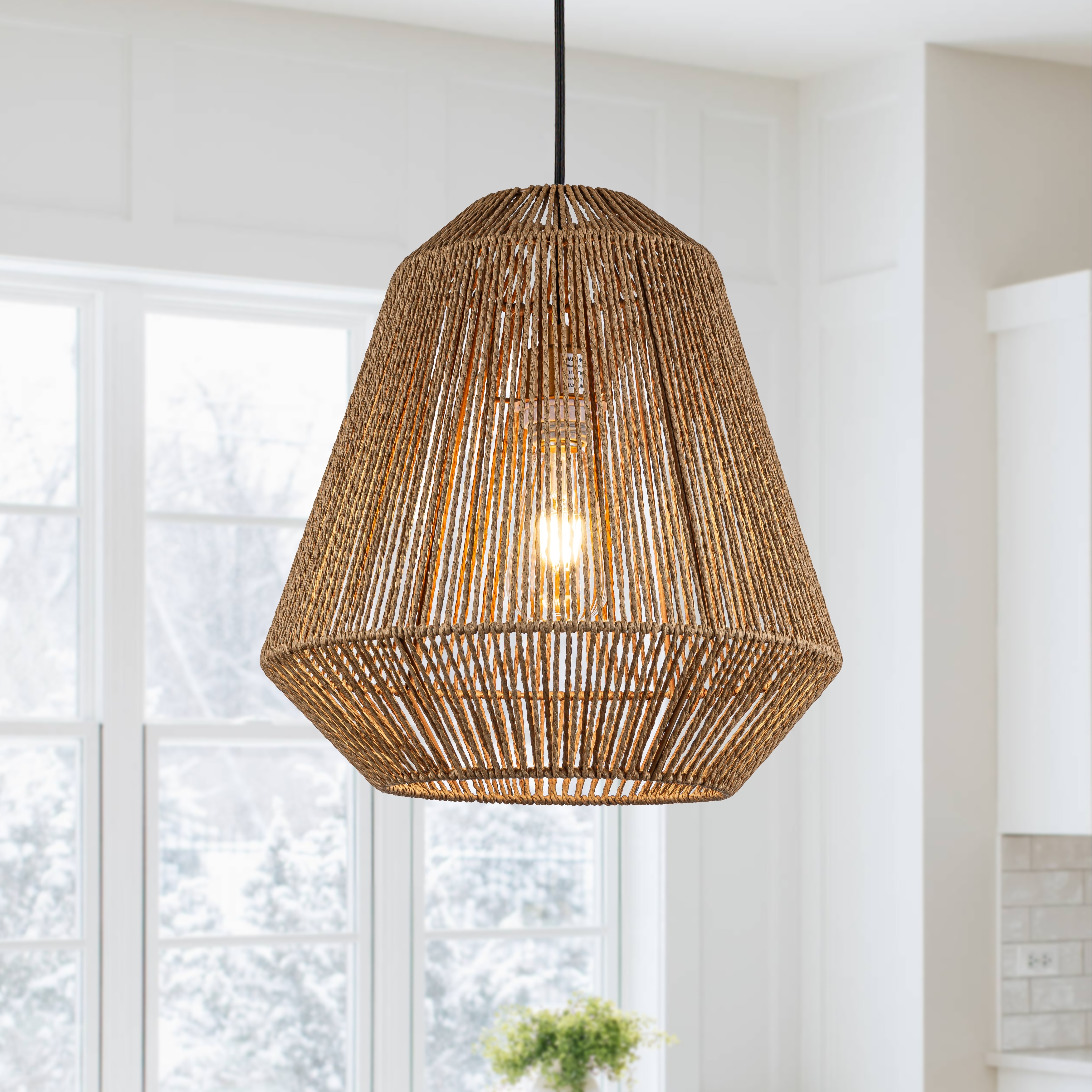 Rattan hanging lantern hot sale