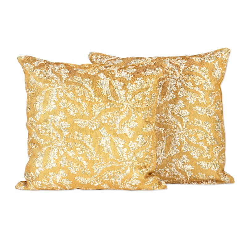 Novica Handmade Honey Nature Cotton Blend Cushion Covers (Pair)