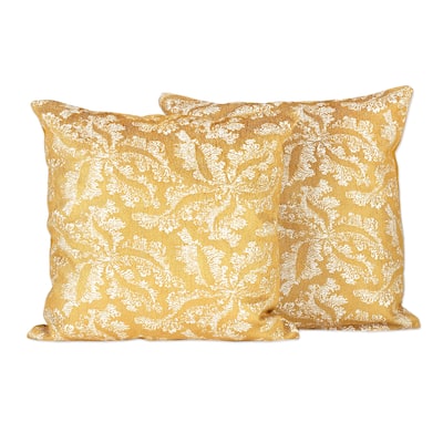 Novica Handmade Honey Nature Cotton Blend Cushion Covers (Pair)