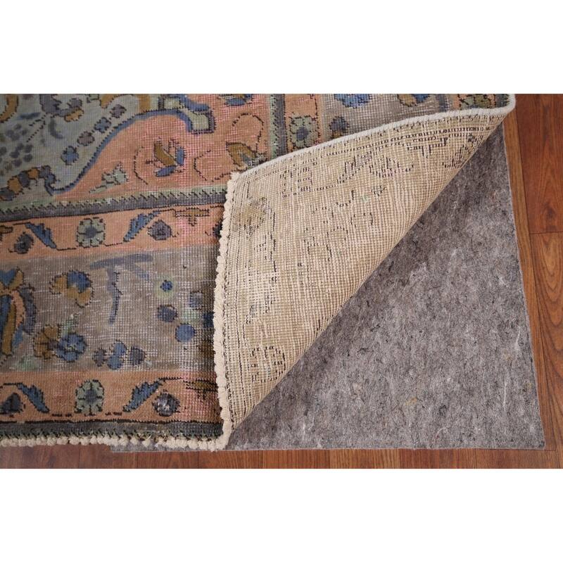 Distressed Tabriz Persian Antique Area Rug Handmade Wool Carpet - 8'0" x 10'9"