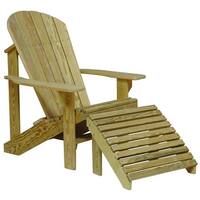 Natural Cypress Adirondack Chair and Footrest Set - Bed Bath & Beyond ...