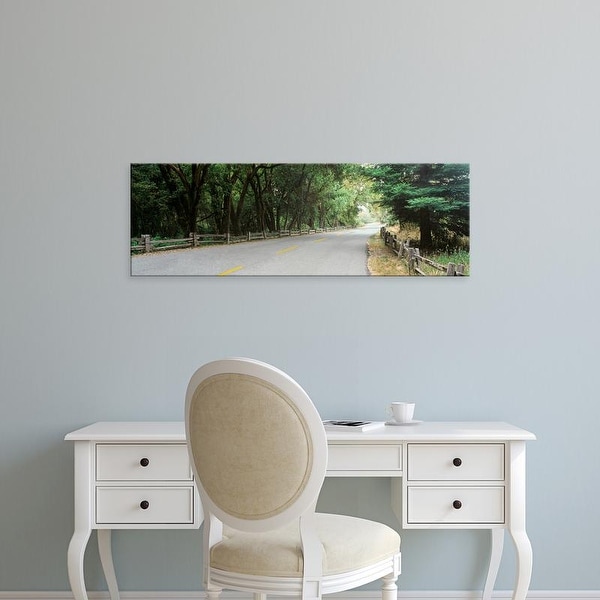 Easy Art Prints Panoramic Image 'Road passing through a forest, Henry Cowell Redwoods Park, California' Canvas Art