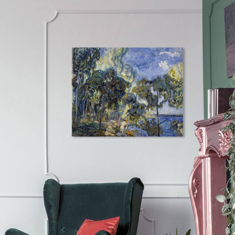 Wynwood Studio Canvas Classic and Figurative Landscape in Korpilahti by Yrjo Ollila Blue and Traditional Wall Art Canvas Print - 36 x 45