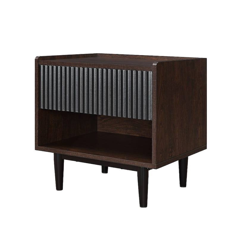 Manhattan Comfort Duane Modern Ribbed Nightstand Set of 2
