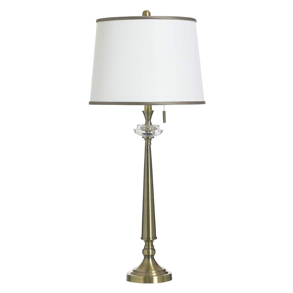 StyleCraft Coralie Steel Table Lamp - Hayla Gold - White Shade