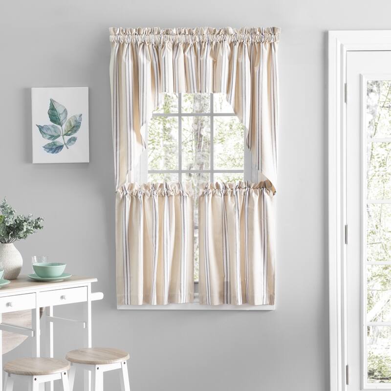 Provence Cotton Rod Pocket Kitchen Curtains - Tier, Swag or Valance (Sold Separately)