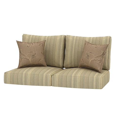 Loveseat Stripe Outdoor 24x24 Replacement Cushions with Pillows