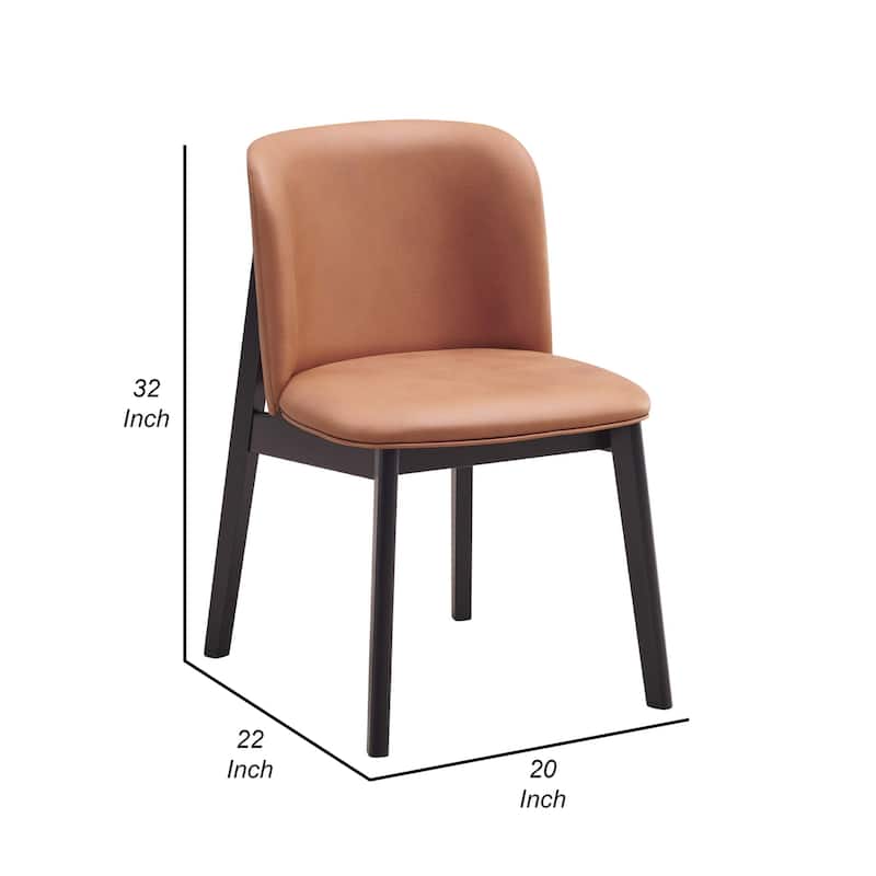 Black/Camel Brown Fabric Upholstered Wood Frame Dining Chair, Set of 2, Sturdy Dining Chair for Dining Rooms - 19