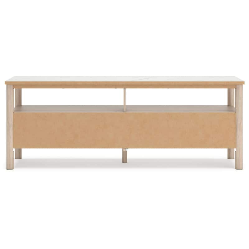 Mooran Large TV Media Console, Shelf, 2 Drawers, Brown Beige, 71 Inch