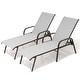 preview thumbnail 29 of 49, VredHom Outdoor Patio Adjustable Chaise Lounges Chairs with Arms (Set of 2/4 ) LightGrey - 2PC