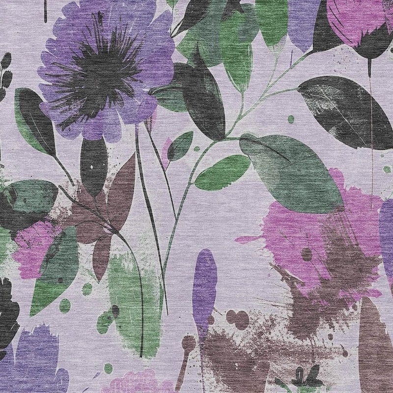 HomeRoots Floral Transitional Rectangle Outdoor Rug