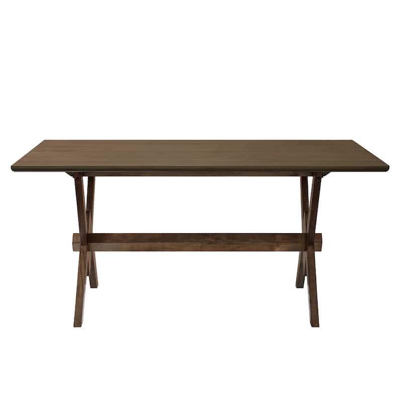 Christopher Knight Home - Vail Farmhouse Solid Wood Double V Dining Table - 63" Rectangular 6-Seater