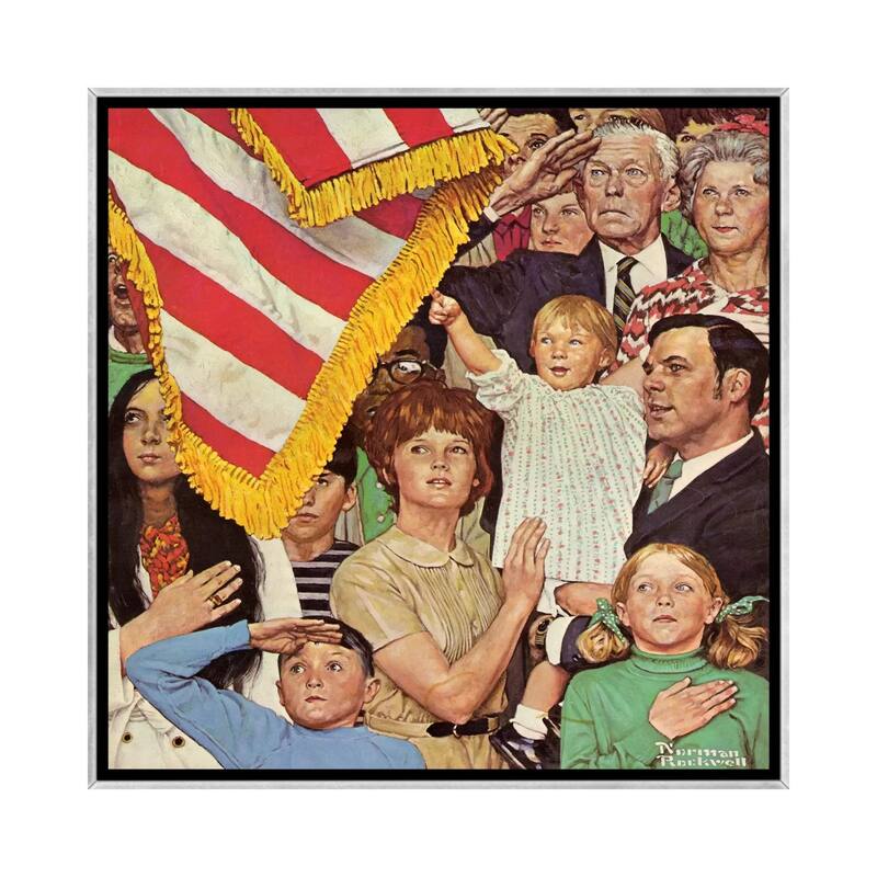 iCanvas "Salute the Flag" by Norman Rockwell Framed