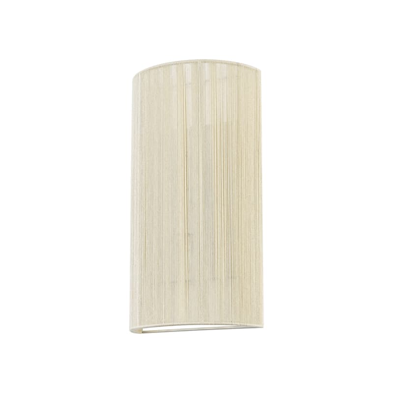 2-Light Modern Boho Natural Ivory/Black Hand-Woven Rope Fabric Flush Mount Wall Sconces