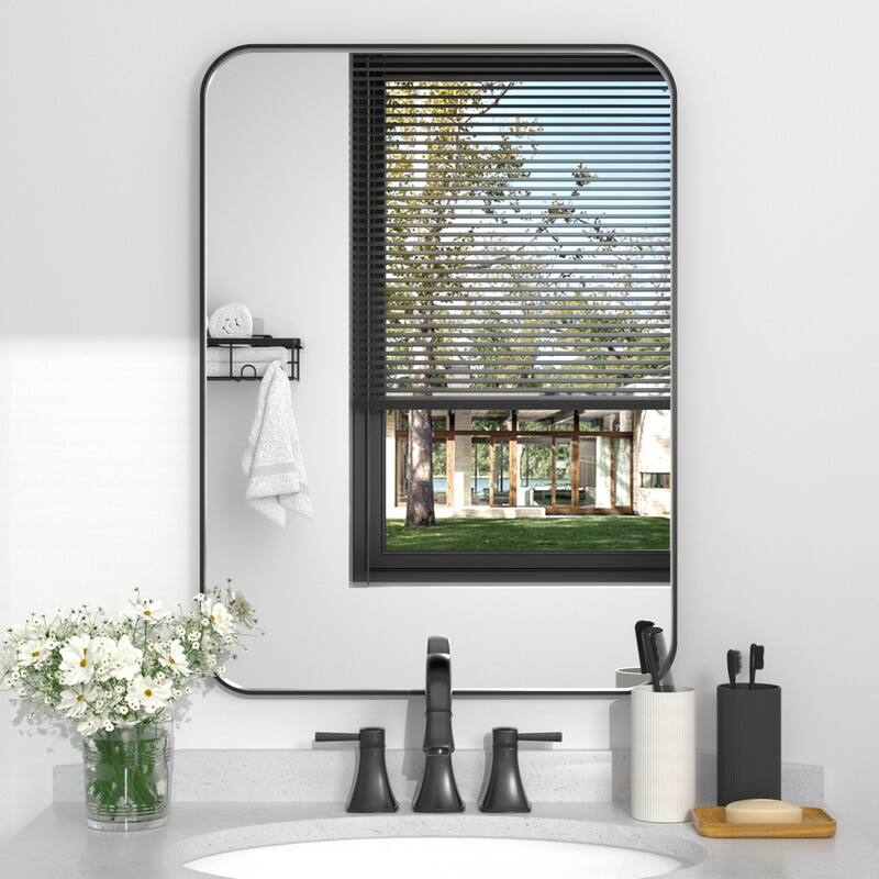 Wall Mirror Vanity Mirror Bathroom Mirror with Round Corner (1 Piece)