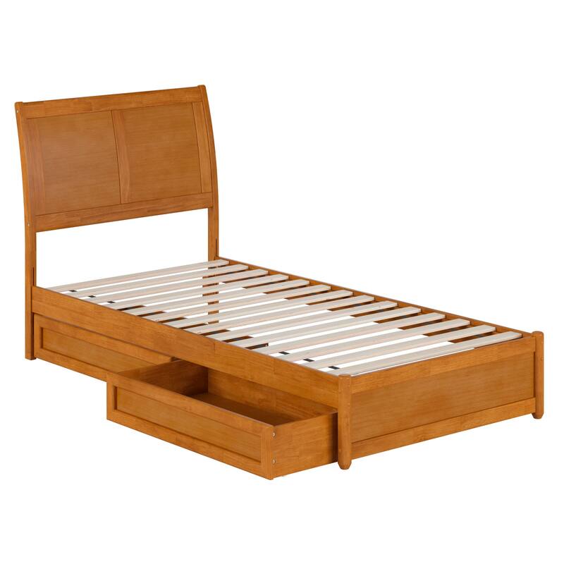 Andorra Platform Bed with Panel Footboard and Storage Drawers