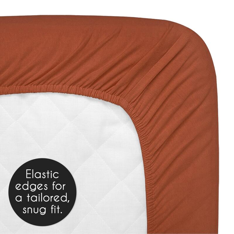 Sweet Jojo Designs Orange Boho Bohemian Girl Fitted Mini Portable Crib Sheet Burnt Rust Farmhouse Shabby Chic Designer Modern