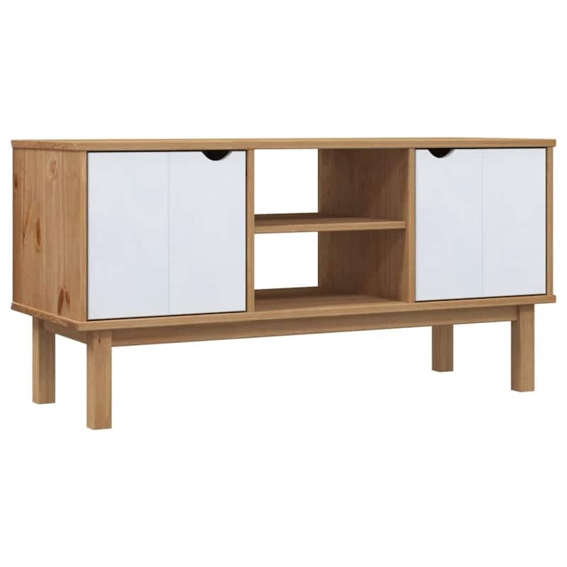 vidaXL TV Cabinet OTTA 44.7"x16.9"x22.4" Solid Wood Pine - 44.7" x 16.9" x 22.4"