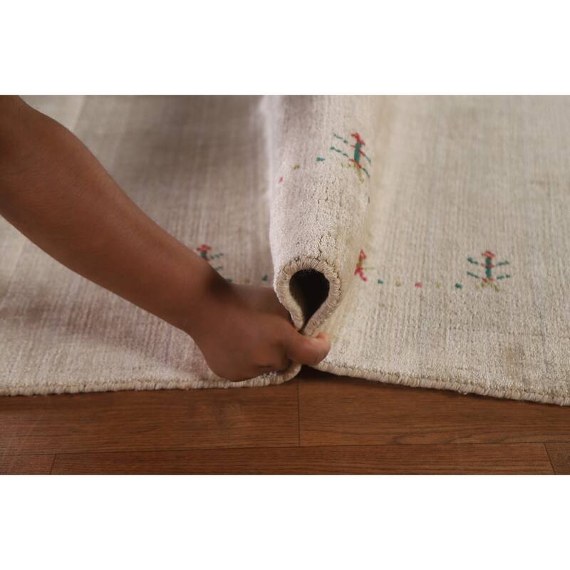 Tribal Gabbeh Indian Area Rug Hand-Knotted Wool Carpet - 8'1"x 9'10"