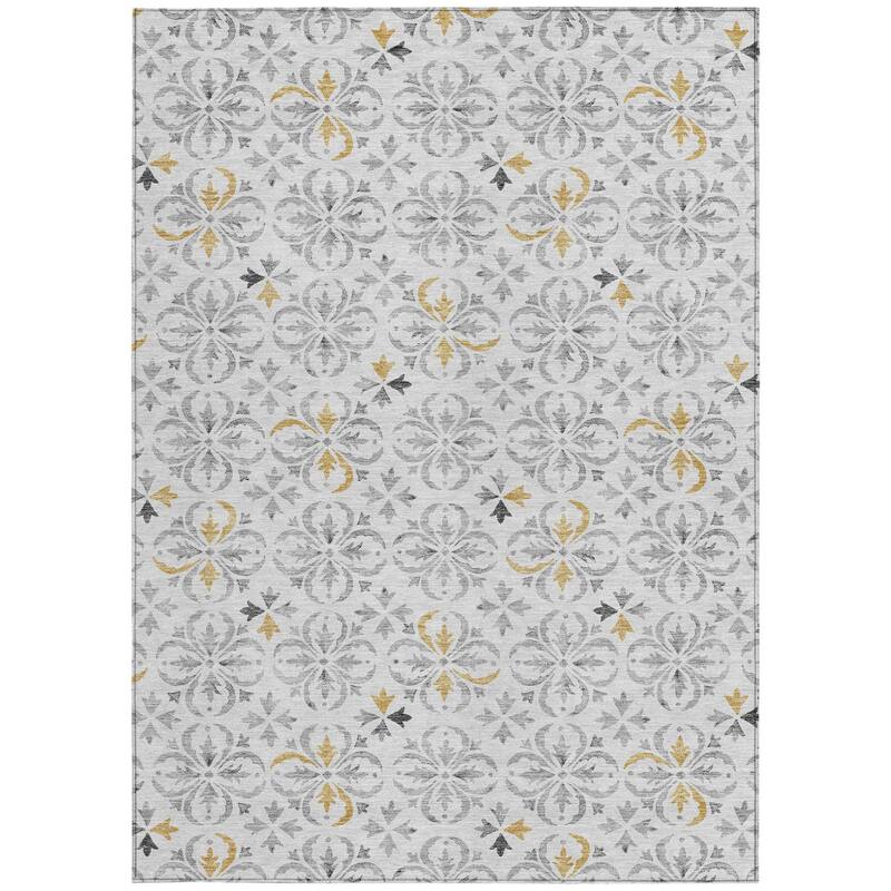 HomeRoots Floral Transitional Rectangle Outdoor Rug