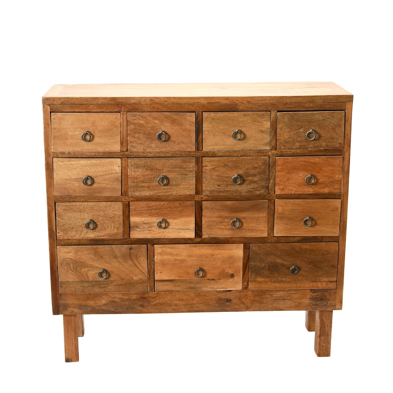 Apothecary Cabinet with 15 Drawers - Natural - Reclaimed Wood