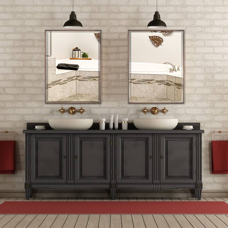 Livingston Framed Rectangle Mirror - Rubbed Bronze - Rubbed Bronze