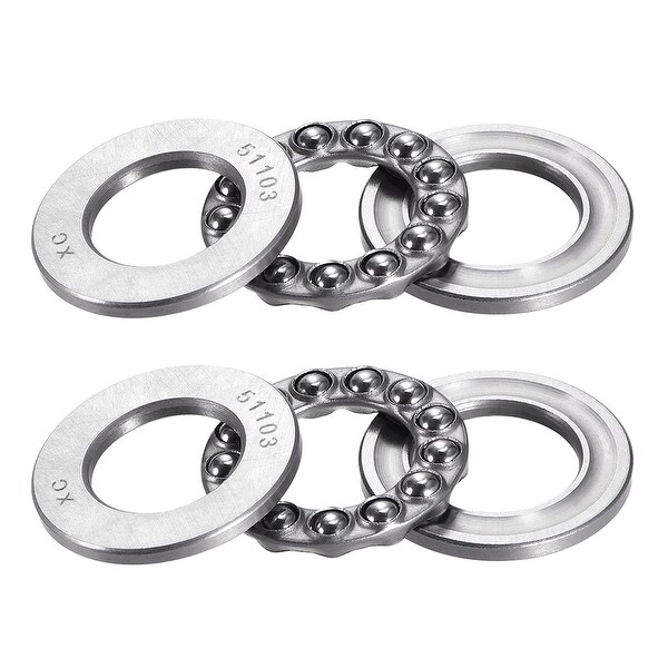 51103 Single Direction Thrust Ball Bearings Flat Seat Chromium,17x30x9mm 2pcs - 1 Pack - 51100 (10*24*9)