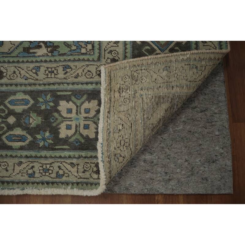 Hand Knotted Oriental 100% Wool Carpet Traditional Floral Beige & Ivories Tabriz Area Rug - 10' 11'' X 8' 3''