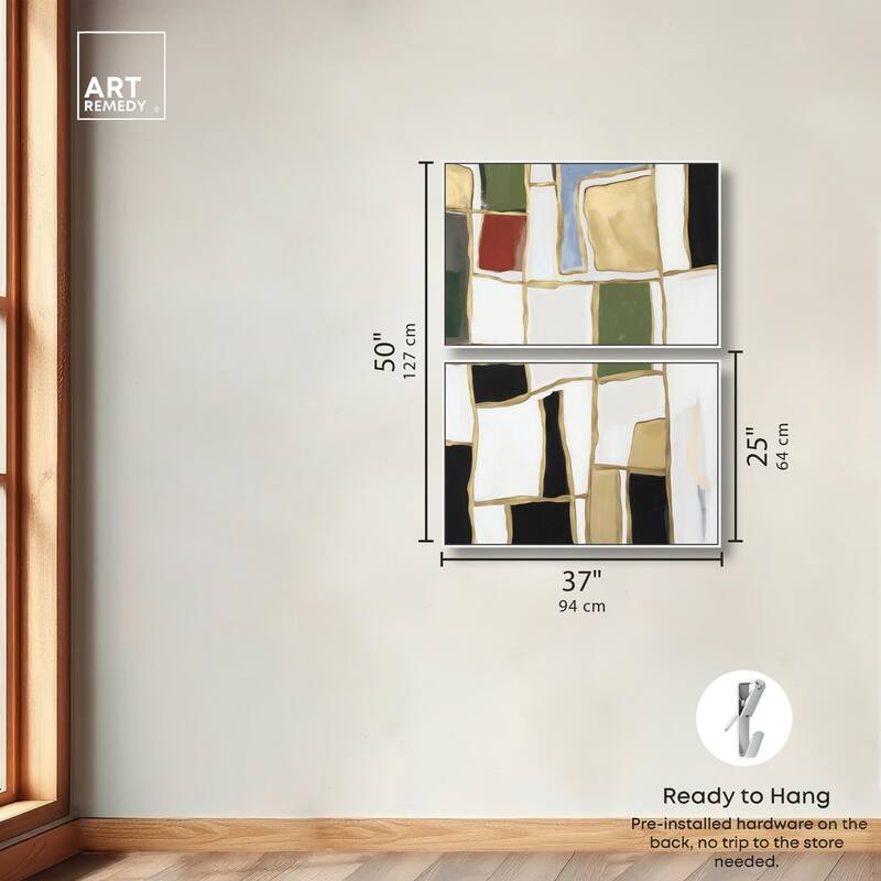 Kiss in Abstraction Canvas Set of 2 by Art Remedy