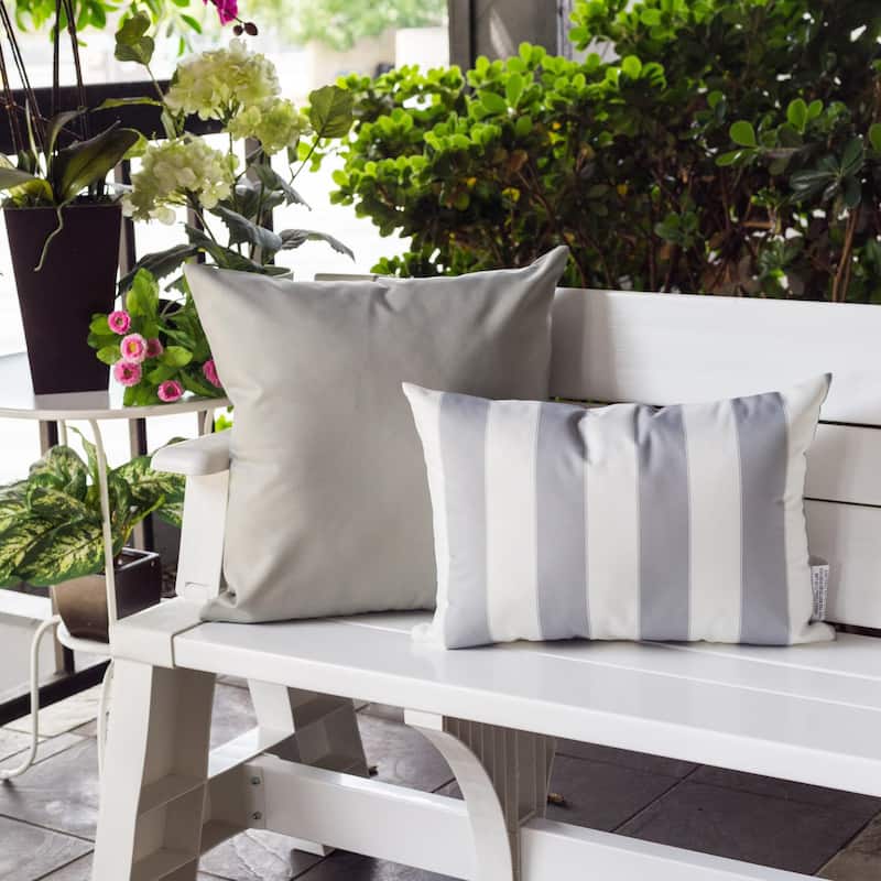 Striped Throw Pillow Indoor Outdoor Use Weather Resistant 14x20 Inches