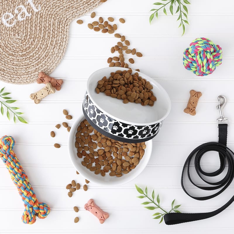 Bone Dry Lattice Pet Bowl (Set of 2)