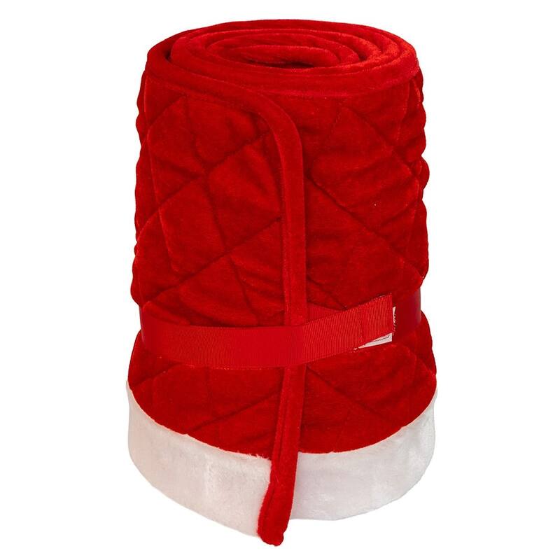 Kurt Adler luxurious 10 x24-Inch Quilted Red Velvet Tree Collar