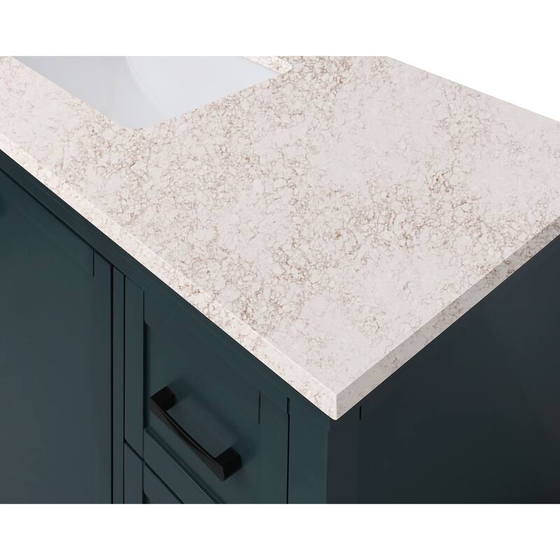 Avanity Quartz Vanity Top with Rectangular Undermount Sinks