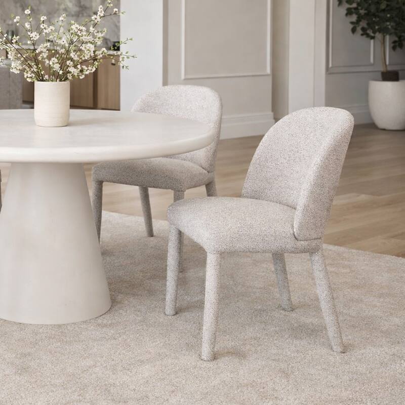 Modern Fabric and Metal Dining Chair, Set of 2