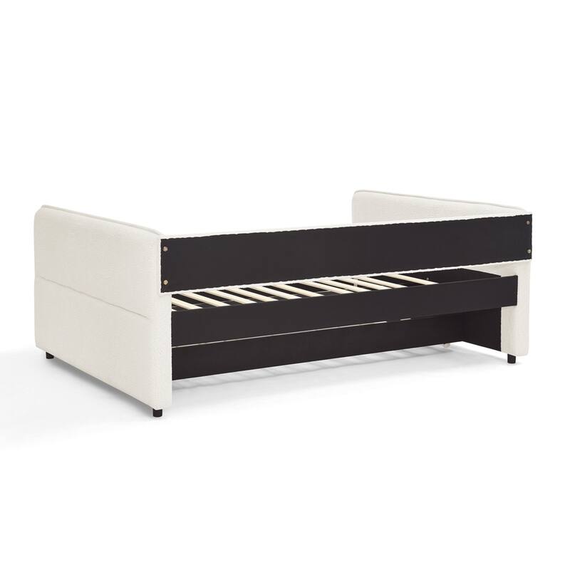 Daybed with Trundle Upholstered Tufted Sofa Bed