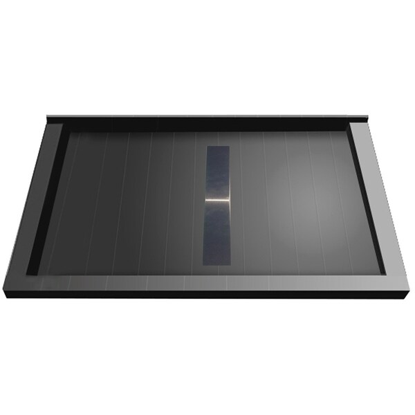 Tile Redi RT3660CTC-PVC-S Redi Trench 60" X 36" Single Wall Shower Pan with Triple Threshold and 2" Center Drain