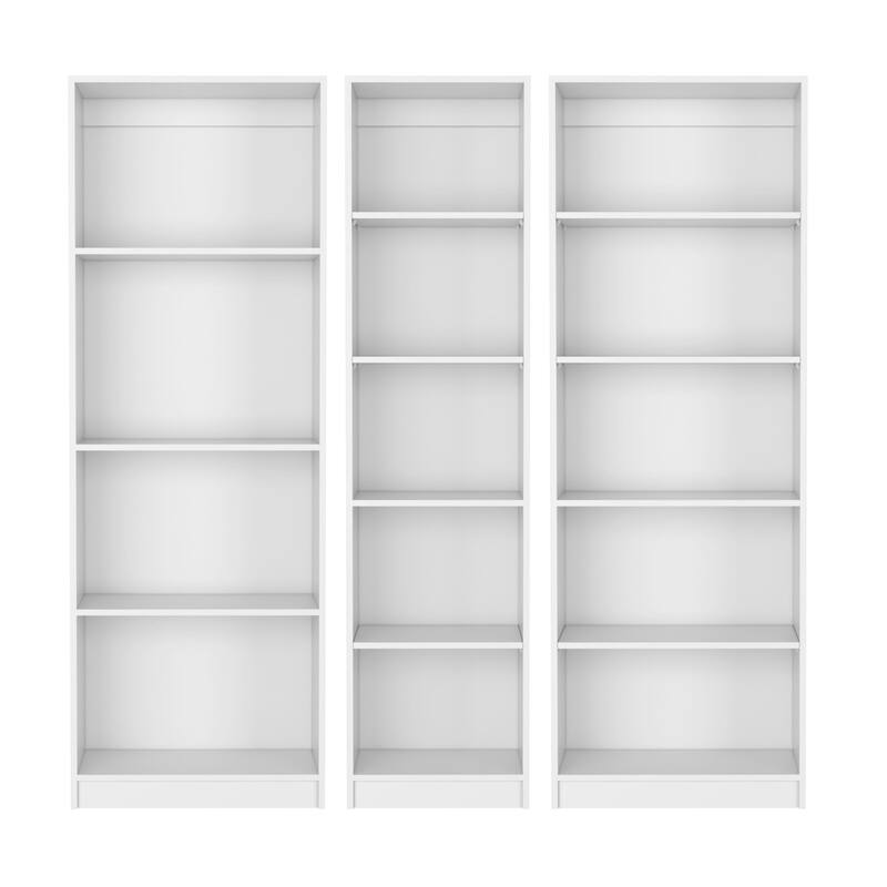 Tuin 3 Piece Living Room Set with 3 Bookcases, White