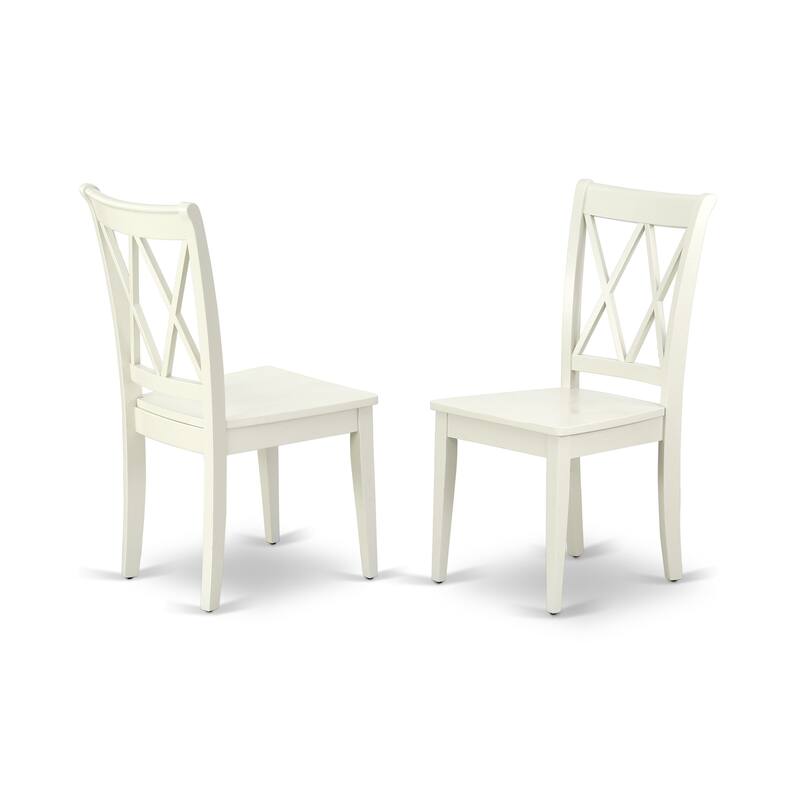 HomeStock 5-Pc Linen White Finish Solid Wood Top - Rectangular Dining Room Set - Seats 4