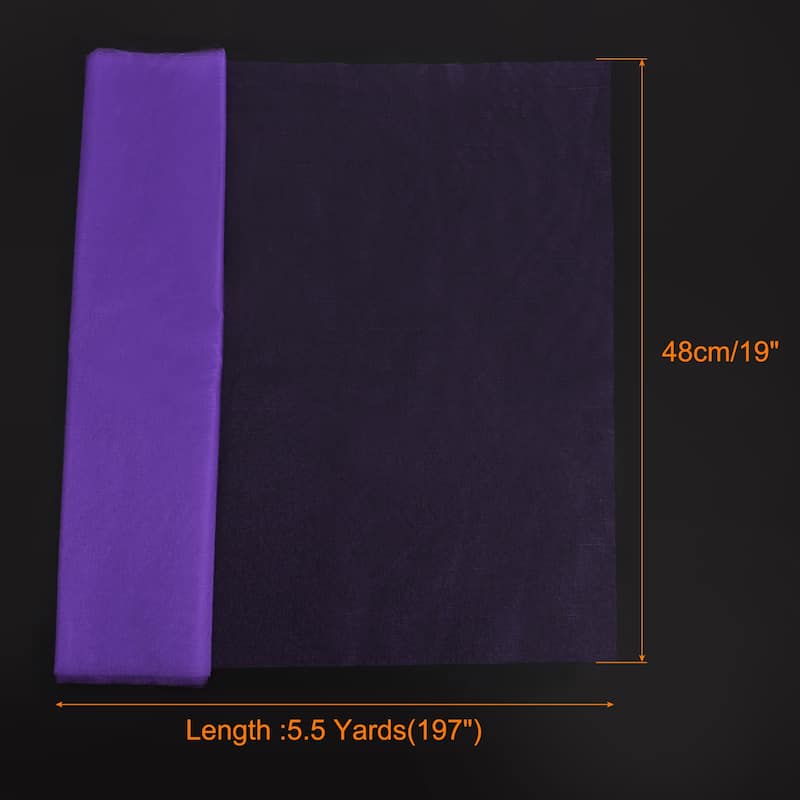 19" by 5.5 Yard Tulle Fabric Backdrop Curtains for Decor Wedding - Deep Purple