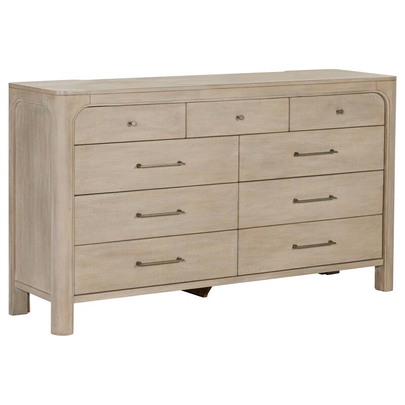 Solano 9-drawer Bedroom Dresser with Mirror Weathered Mango - Dresser