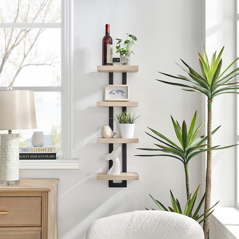Danya B. 4-Tier Ladder Bracket Floating Wall Shelves