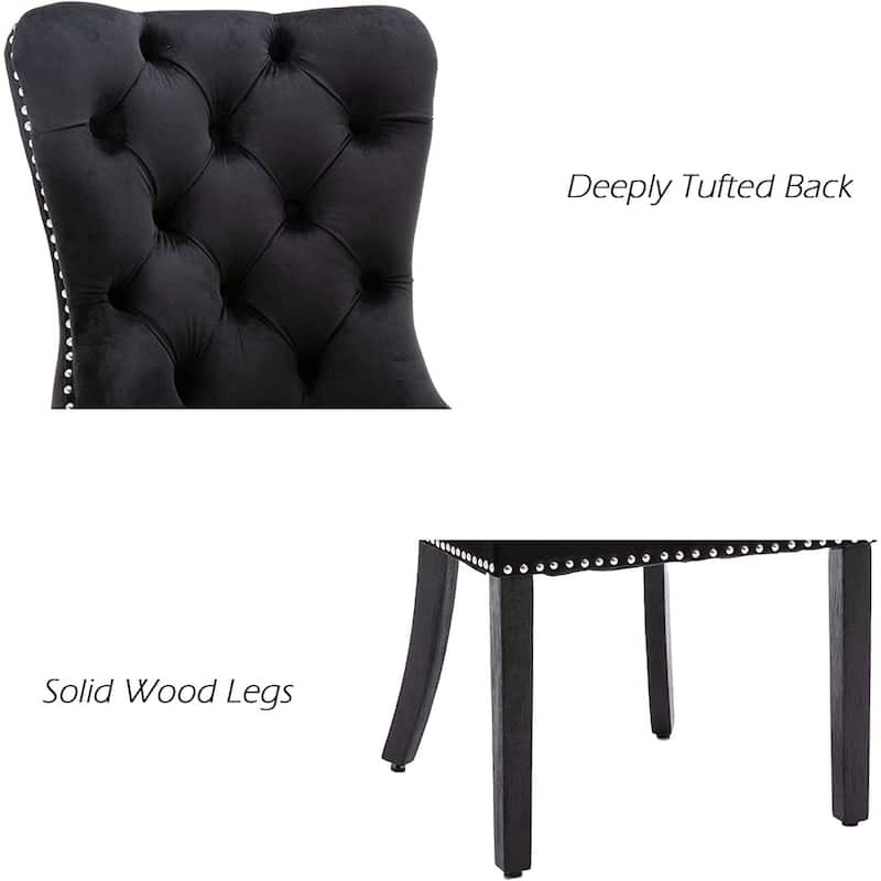 Velvet Dining Chairs Set of 2, Accent Diner Chairs Upholstered Fabric Living Room Chairs Side Chair Stylish Kitchen Chairs