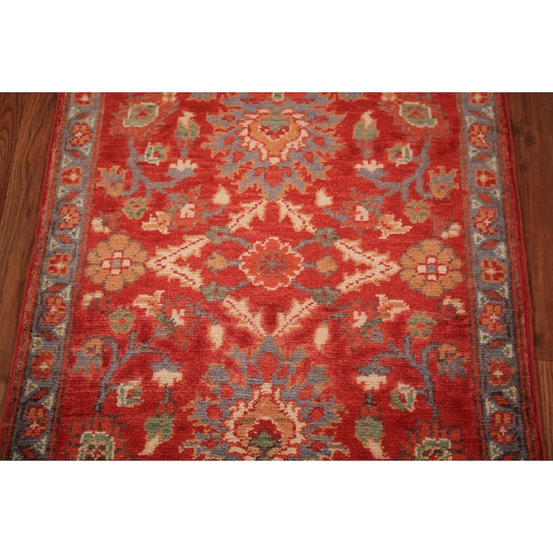 Floral Kazak Oriental Foyer Rug Hand-Knotted Traditional Wool Carpet - 2'0" x 3'0"