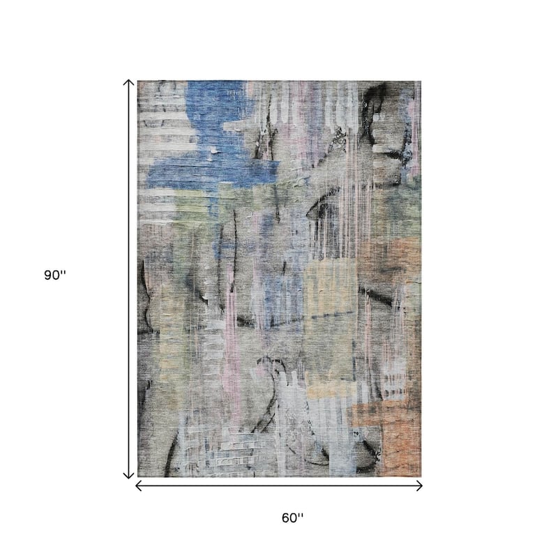 HomeRoots Abstract Transitional Rectangle Outdoor Rug
