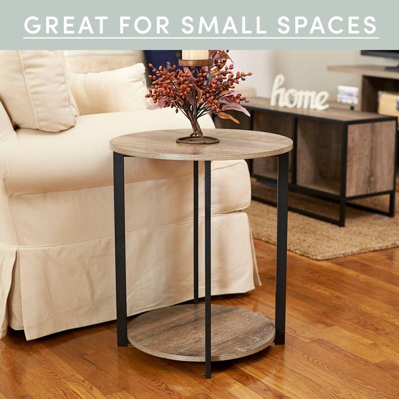 Jamestown Side End Table with Storage Shelf